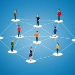 The social network – People networking and creating bonds, conta