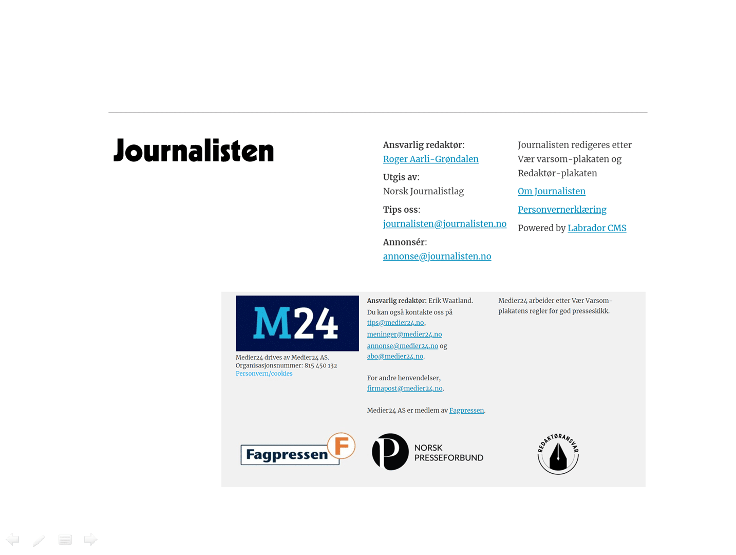 Om journalisten og medier24